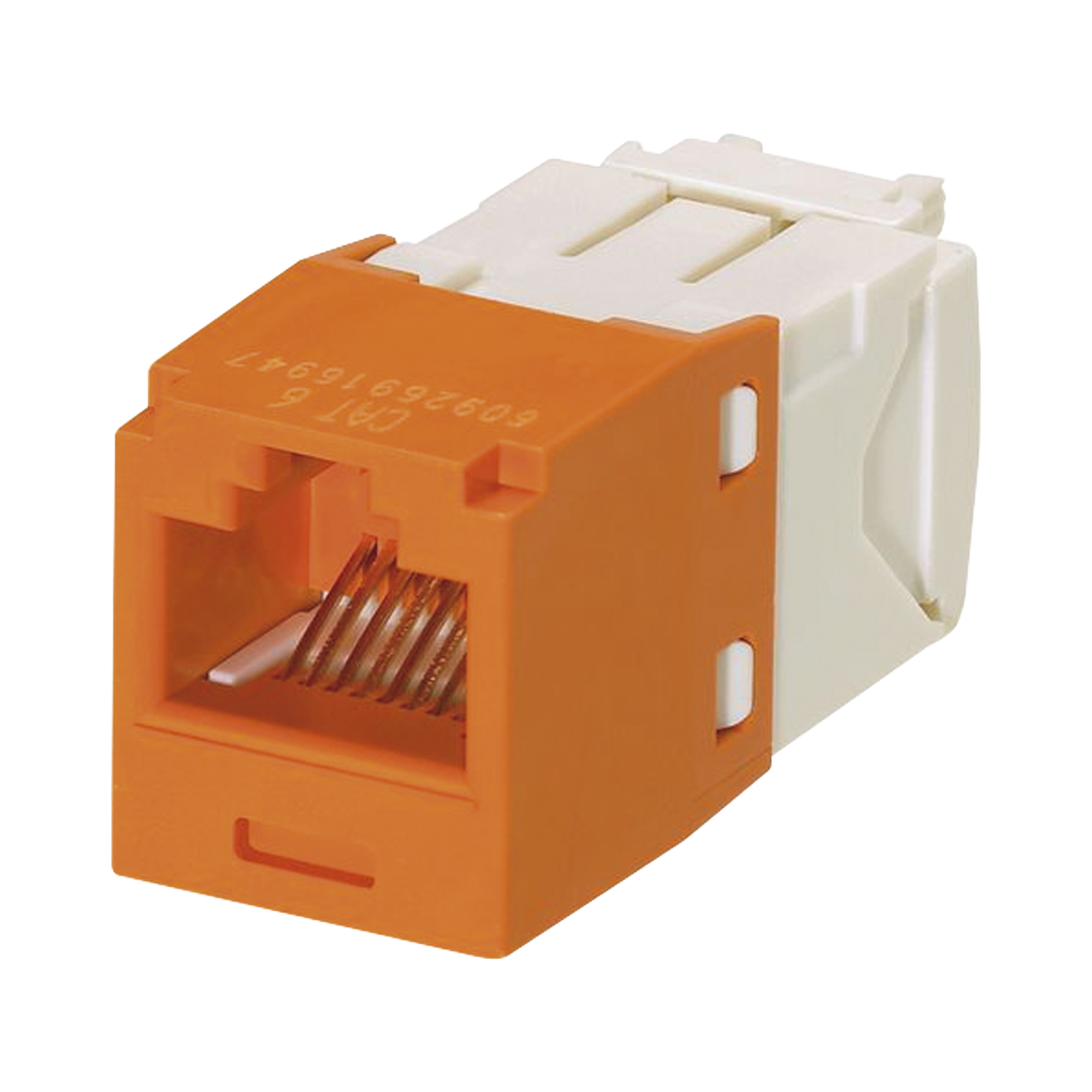 Conector Jack RJ45 Estilo TG, Mini-Com, Categoría 6, de 8 posiciones y 8 cables, Color Naranja Conector Jack RJ45 Estilo TG, Mini-Com, Categoría 6, de 8 posiciones y 8 cables, Color Naranja
